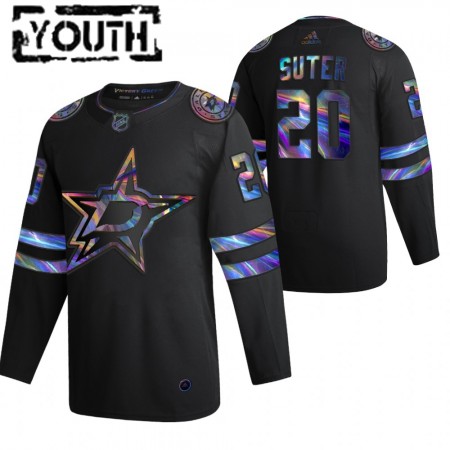 Kinder Eishockey Dallas Stars Trikot Ryan Suter 70 2021-22 Schillerndes holografisches Schwarz Authentic
